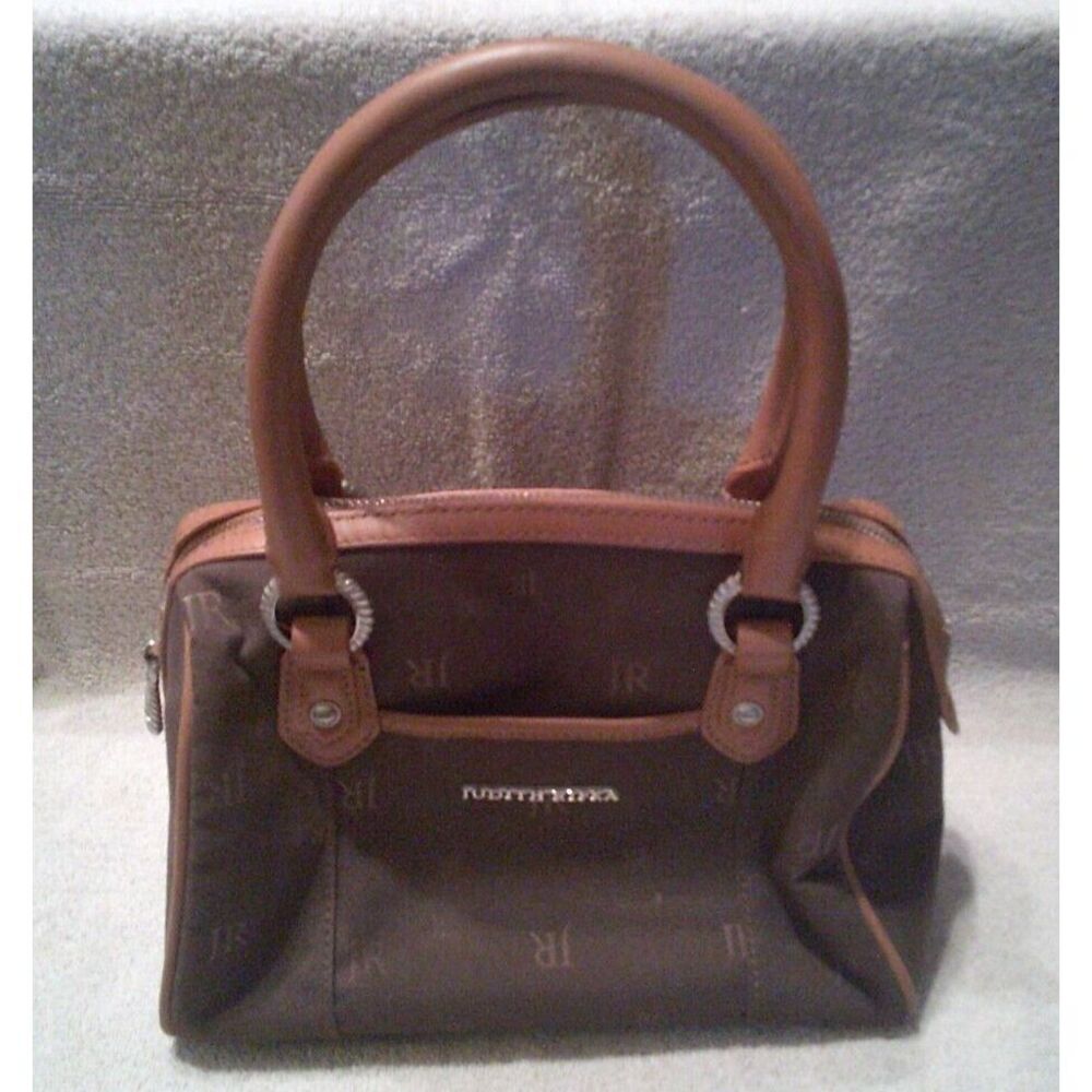 Judith Ripka Brown Signature Canvas Satchel Handbag